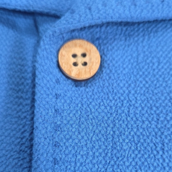 Kenneth Cole Blue Casual Button Down Shirt Short Sleeves - Picture 4 of 10